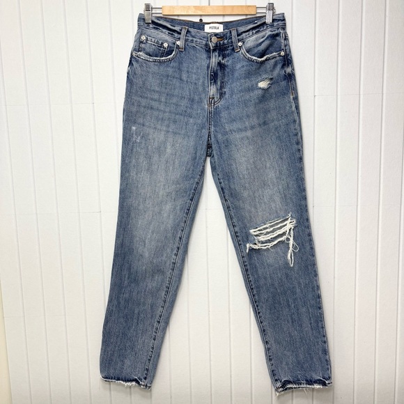 pistola Denim - Pistola Blue Distressed Boyfriend Jeans Size 28 Style#P6626KEE-ATD‎